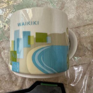 Starbucks Waikiki Hawaii You Are Here Coffee Mug 2017 White Lime Green Pineapple